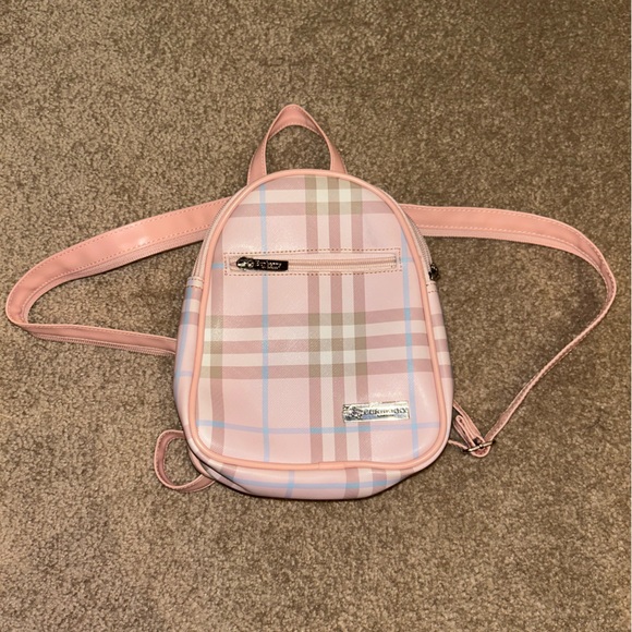 Burberry Handbags - Burberry Pink Checkered Backpack